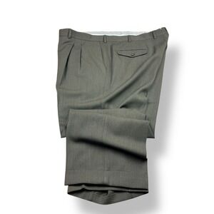 Paul Stuart‎ Mens Pleated Wool Dress Pants Trousers Made in Italy Gray Size 42